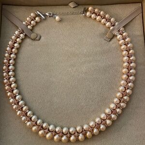 Beautiful Golden Cultured Freshwater Pearl Necklace